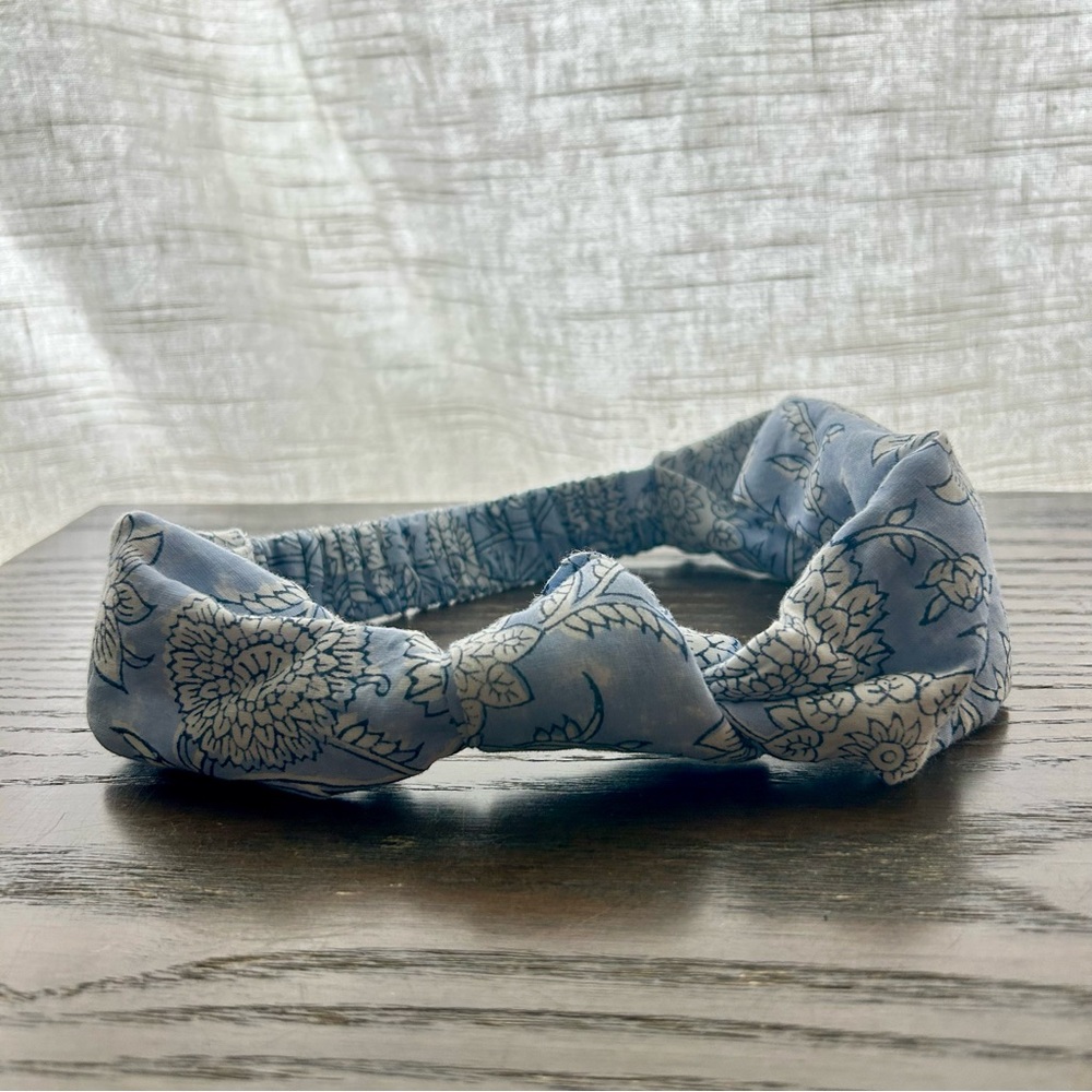 Cleobella Organic Cotton Block Print Knotted Headband NWOT